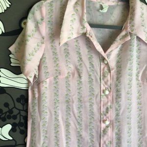 Vintage pink floral shirt nighty